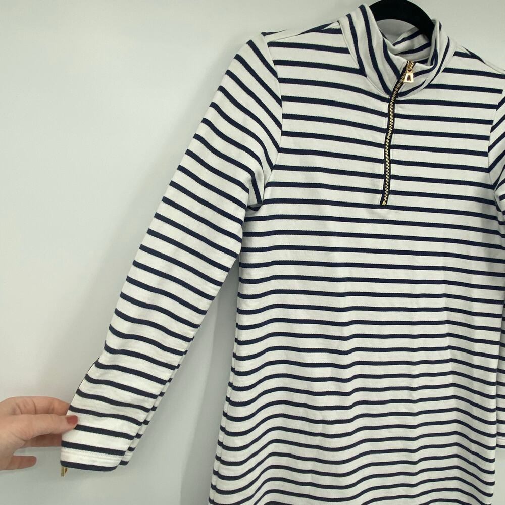 Sail to Sable Women’s White & Black Striped Quarter Zip Mini Dress Size Small - Picture 9 of 10